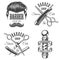 Set of vintage barbershop emblems