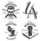 Set of vintage barbershop emblems