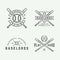 Set of vintage baseball logos, emblems, badges