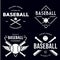 Set of vintage baseball typography emblems, sports logos and design elements. Logotype templates and badges