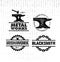 Set of vintage blacksmith labels, badges, emblems and design elements. Vector Rough illustration.