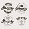 Set of vintage brewery badge, label, logo template designs.