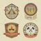 Set of vintage camping and outdoor adventure logo badges and labels.