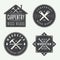 Set of vintage carpentry and mechanic labels, emblems and logo