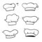 Set of vintage chef and cook hats qith handdrawn doodle style vector