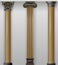 Set vintage classic wood carved columns on wall