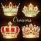 set of vintage crowns with precious stones