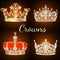 set of vintage crowns with precious stones