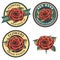 Set of vintage flowers logo, badges and emblems.