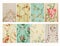 Set of Vintage french floral shabby floral chic walloper background Samples