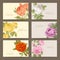 Set of vintage horizontal business cards