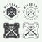 Set of vintage hunting labels, logo, badge and design elements.