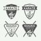 Set of vintage karate or martial arts logo, emblem, badge, label