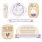 Set of vintage labels with lavender,