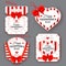 Set with vintage labels on Valentine\'s Day