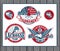 Set of vintage lacrosse labels and badges