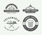 Set of vintage laundry, cleaning or iron service logos, emblems, badges and design elements. Monochrome Graphic Art. Vector Illus