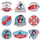 Set of vintage lifeguard emblems