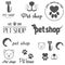 Set of vintage logo and logotype elements for pet