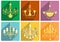 Set of vintage and luxury chandelier flat icon,Vector illustrations