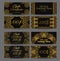 Set of vintage luxury gift certificates and vouchers