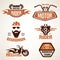 Set of vintage motorcycle labels