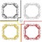 set of vintage multicolored frames with elements of ornament