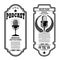 Set of vintage podcast, radio flyers with microphone. Design element for logo, label, sign, badge, poster
