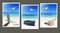 Set of vintage posters on the theme of summer holidays on the seashore, ocean. To create advertising for travel agencies