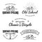 Set of vintage road bicycle labels, emblems, badges or logos.