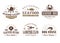Set of vintage seafood, barbecue, logo templates