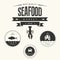 Set of vintage seafood labels, badges and design
