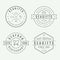 Set of vintage seafood restaurant linear logo, emblem and badge