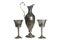 Set of vintage silver plated goblets isolated