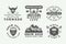 Set of vintage snowboarding, ski or winter sports logos, badges