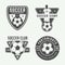 Set of vintage soccer or football logo, emblem, badge.