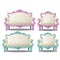 Set of vintage sofas and chairs. Furniture for interior vintage style isolated on a white background. Cartoon vector