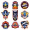 Set of vintage space and astronaut badges