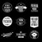 Set of vintage style labels - premium quality product and guaranteed satisfaction signs