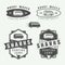 Set of vintage surfing logos, emblems, badges, labels