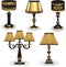 Set of Vintage Table lamp with luxury ornaments