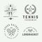 Set of vintage tennis logos, emblems, badges, labels