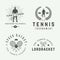 Set of vintage tennis logos, emblems, badges, labels