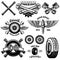 Set of vintage tire service emblems and design elements. For logo, label, emblem, sign, poster, banner,t shirt