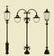 Set of vintage various forged lampposts