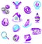 Set of violet web icons