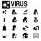 Set of virus infection icon on white background