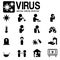 Set of virus infection simply icon on white background