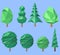 Set of volumetric polygonal trees