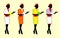 A set of waitress / stewardess with various uniform